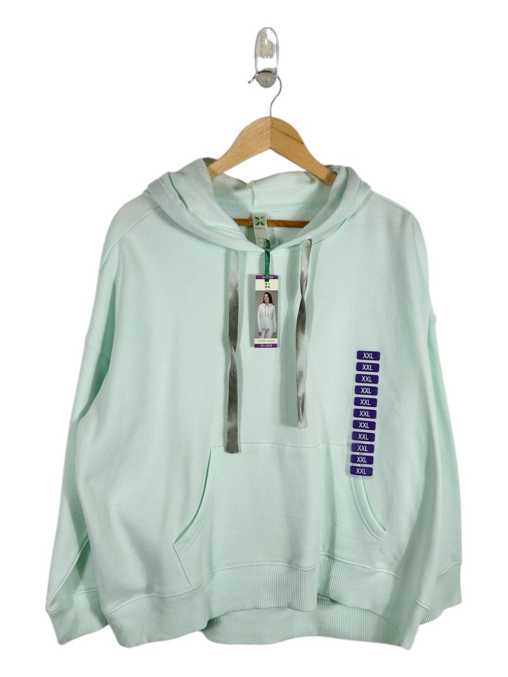 Green Tea Mint Fleece Lined Spring Hoodie Size XXL NWT